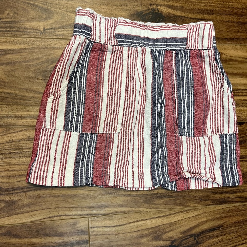 - - Indigo Rein juniors size small stripped linen skirt